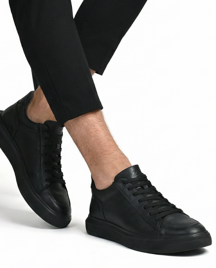 Heightn Stratus Casual Elevator Sneaker - close-up detail - quality materials