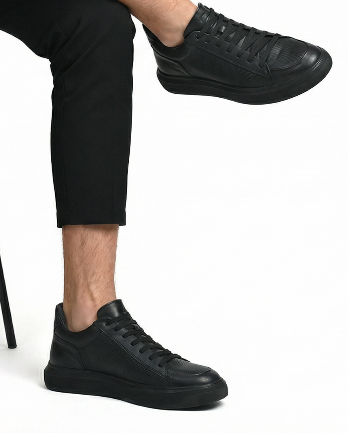 Heightn Stratus Casual Elevator Sneaker - top-down view - hidden heel design