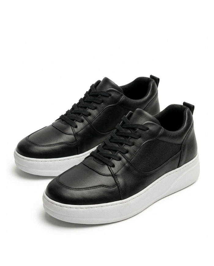 Heightn Crest Casual Elevator Sneaker - three-quarter angle view - hidden heel