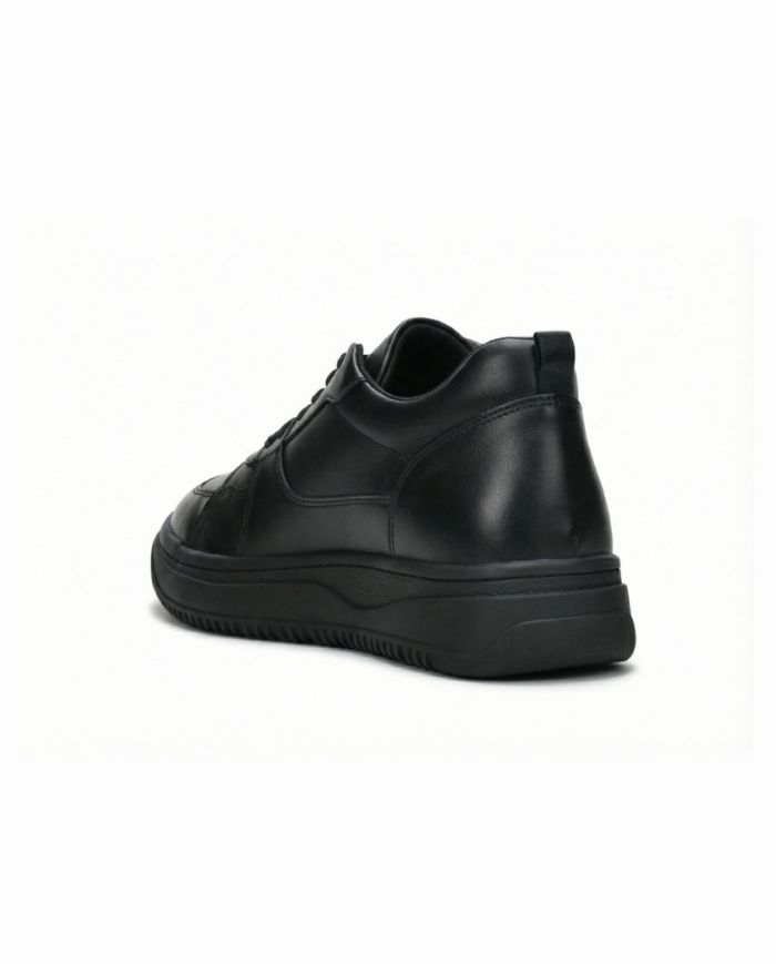 Heightn Obsidian Casual Elevator Sneaker - three-quarter angle view - hidden heel