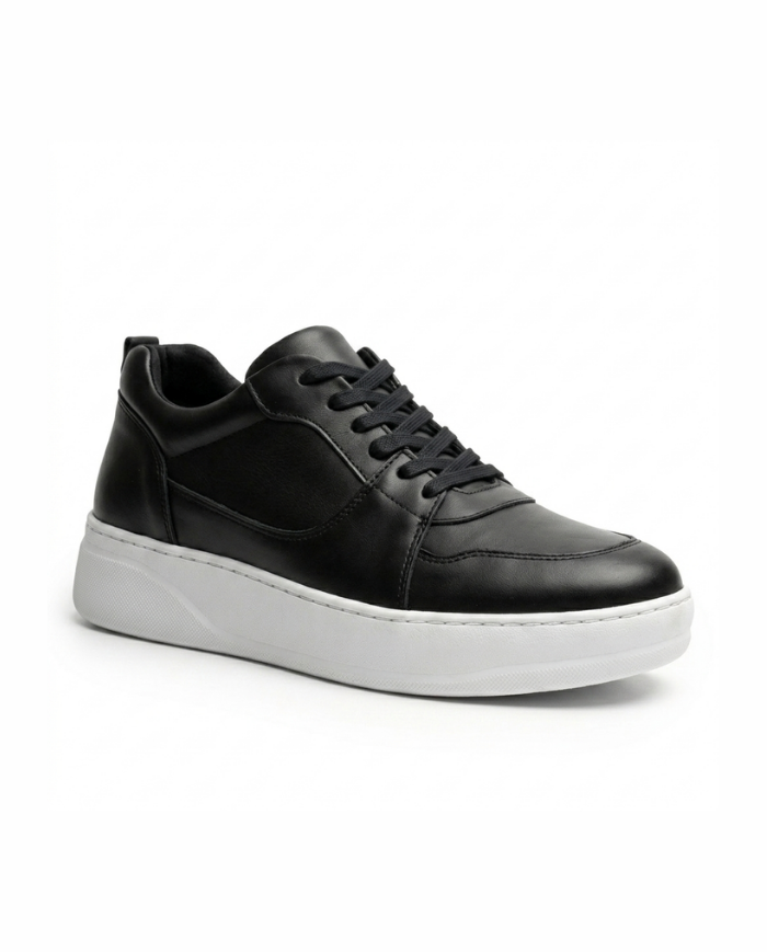 Heightn Crest Casual Elevator Sneaker - rear heel view - elevator insole