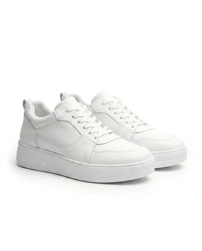 Heightn Vantage Casual Elevator Sneaker - rear heel view - elevator insole