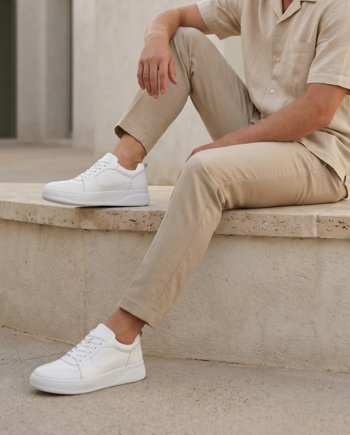 Heightn Vantage Casual Elevator Sneaker - detail close-up - quality materials