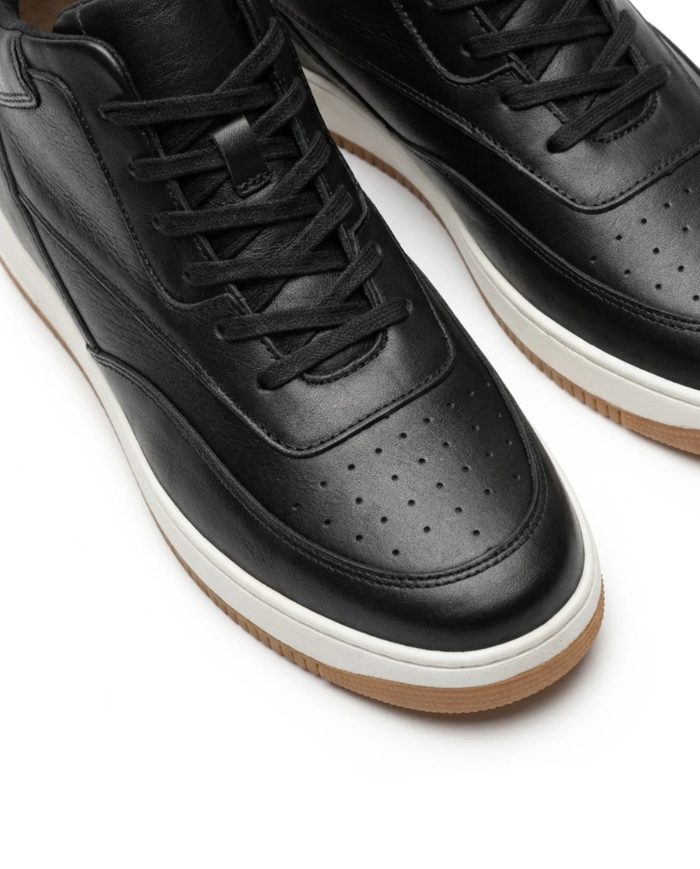 Heightn Apex Casual Elevator Sneaker - detail close-up - premium materials